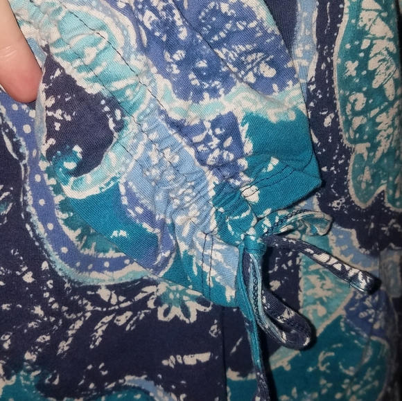 🍋Caribbean Joe blue print top size L - Picture 2 of 3